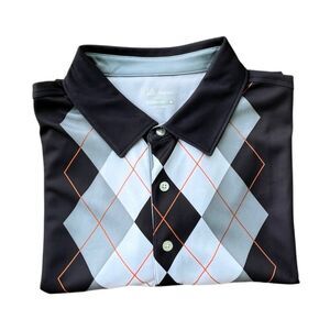 Walter Hagen Men’s Hydro-Dri Argyle Golf Polo Shirt - XXL